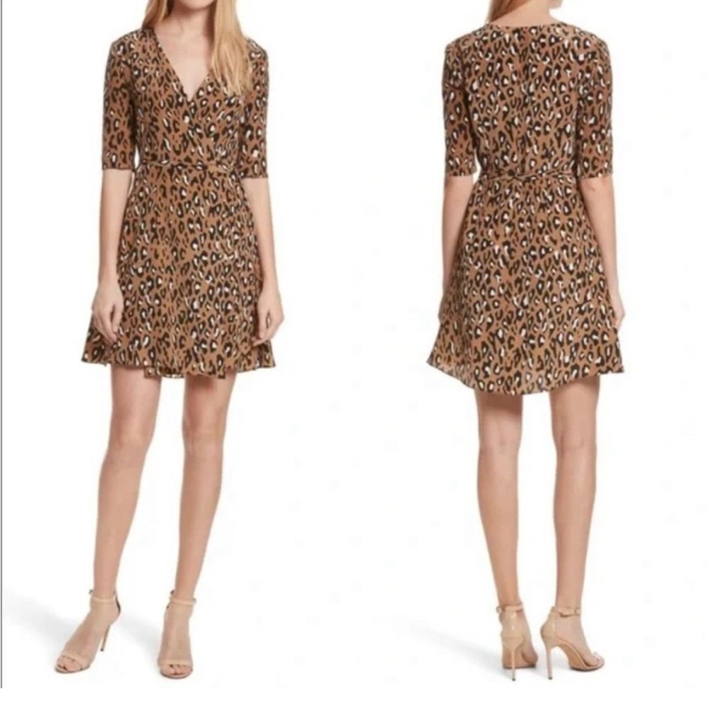 Diane Von Furstenburg Animal Print Silk Dress Size 4
